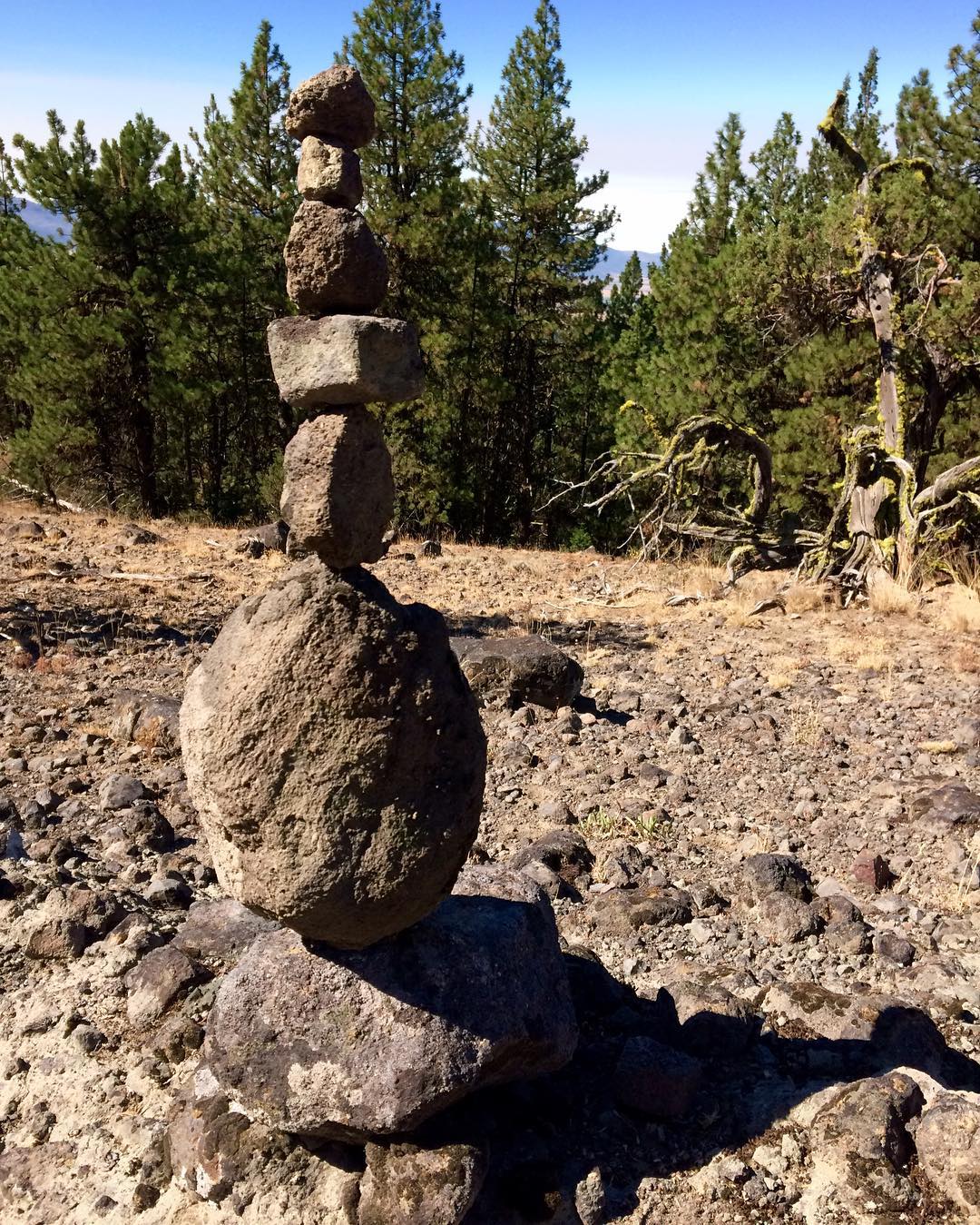 We stacked some rocks waiting for an eclipse ☀️🌑